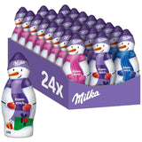 Milka Sneeuwman Alpenmelk - Groot pakket chocoladesneeuwmannenfiguren in 3 modellen - 24 x 50 g
