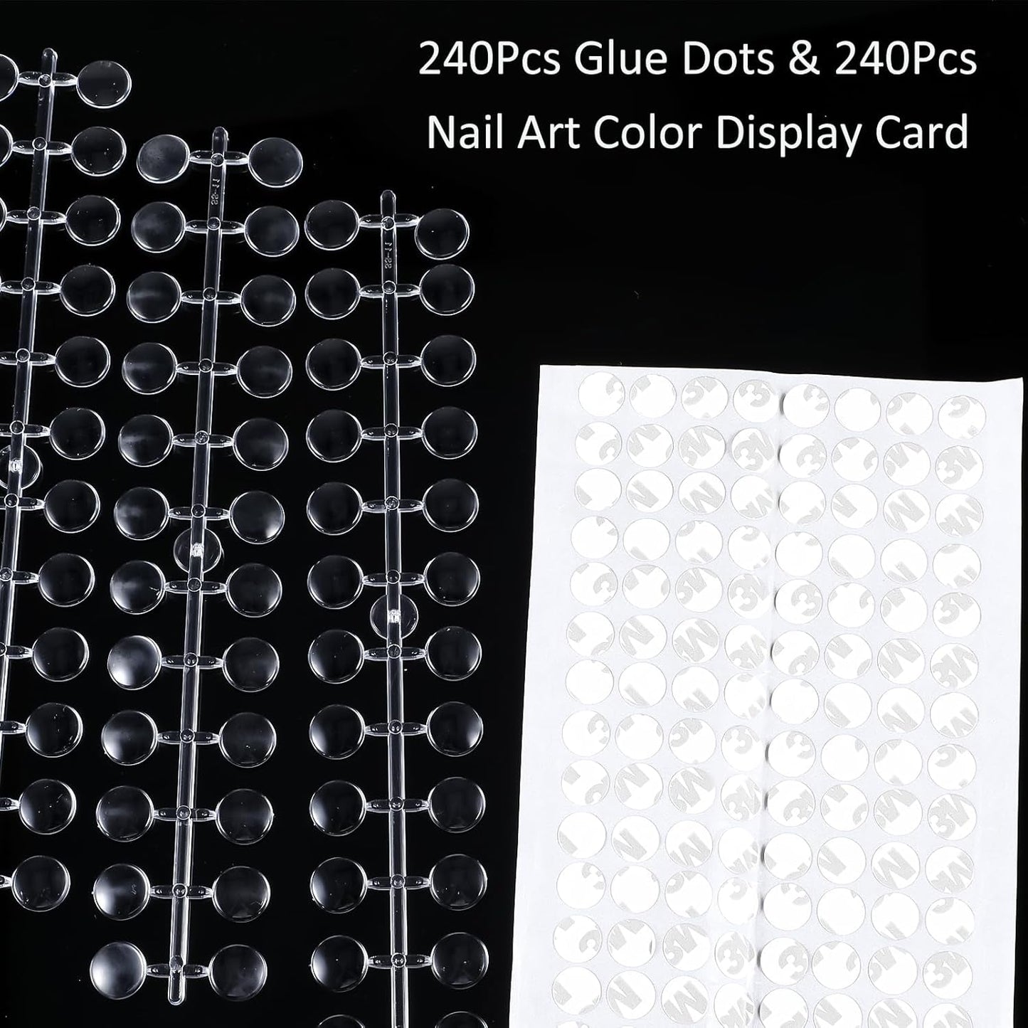 240 Stück Nagel Display Punkt Farbpunkte,Transparante Nail Art Display,Nagellack Displays Rund Für Nagelstudio en Anfänger,Diy Nail Art Nagelstudios