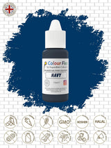 Sugarflair Colourflex op olie gebaseerde voedingskleurstof, marineblauw, sterk geconcentreerde vloeibare voedingskleurstof, voedingskleurstof voor botercrème, chocolade, deeg, fondant, glazuur en meer - 15 ml