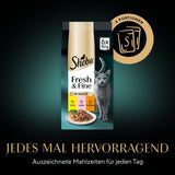 Sheba Portion Pouches Natvoer voor katten, multipack Fresh & Fine in saus met MSC kip en zalm, 6x6x50g - Fijne maaltijden voor katten in saus