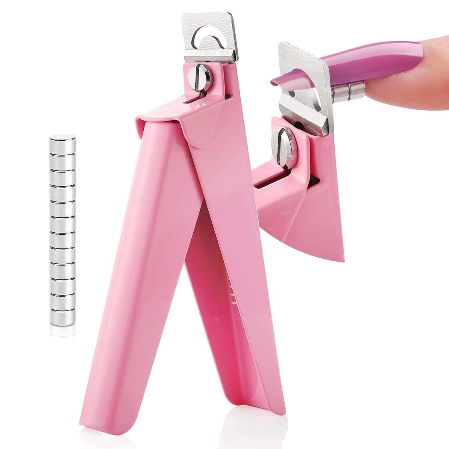Saviland nagel manicure cutter cutter met 15 magneten, gelnagels nageltrimmer manicure nagel cutter voor kunstnagels gelnagels acrylnagels kunstnagels (rood rood)