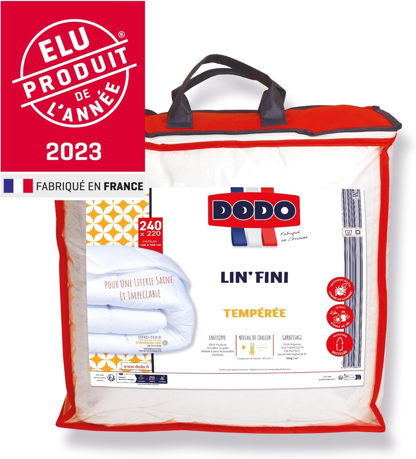 DODO | Elu Product van het Jaar 2023 L Dekbed, 220 X 240 Cm, Voor tweepersoonsbed, Zeer zacht, Gerecycled, Machinewasbaar op 40 °C Dekbedden en dekbedden Naty Shop