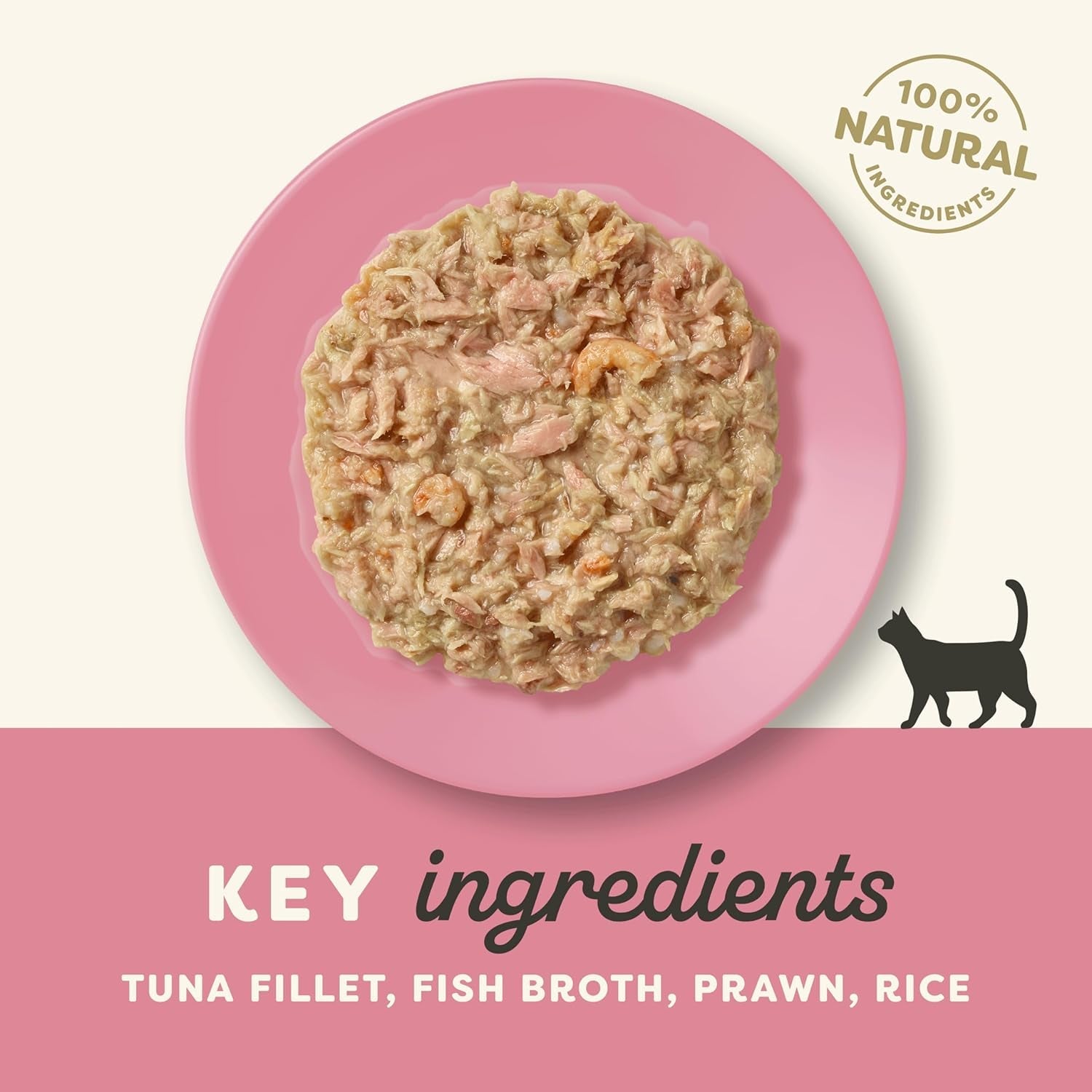 Applaws Premium natuurlijk natvoer voor katten, tonijnfilets met Pacifische garnalen in soep, portiezakjes van 70 g (12 x 70 g)
