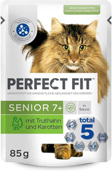 PERFECT FIT™ Portiezakjes voor senioren met kalkoen en wortels, 12 x 85 g