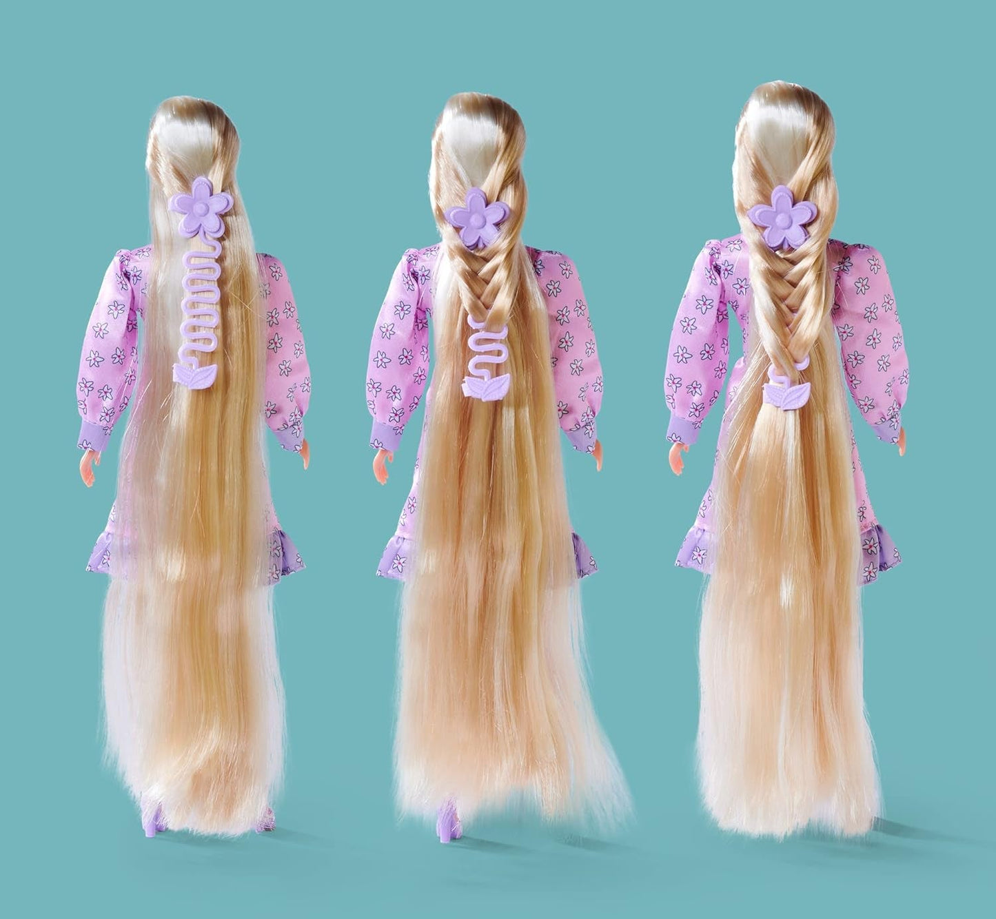 Simba 105733640 - Steffi Love Flower Hair, pop met extra lang haar, inclusief 6 clips, vlechtaccessoire en kam, 29 cm, vanaf 3 jaar