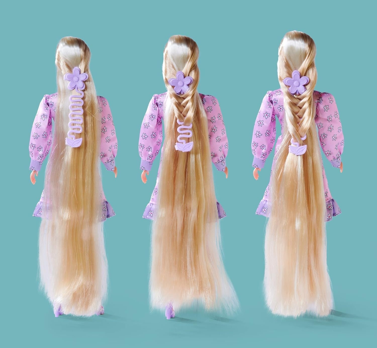 Simba 105733640 - Steffi Love Flower Hair, pop met extra lang haar, inclusief 6 clips, vlechtaccessoire en kam, 29 cm, vanaf 3 jaar