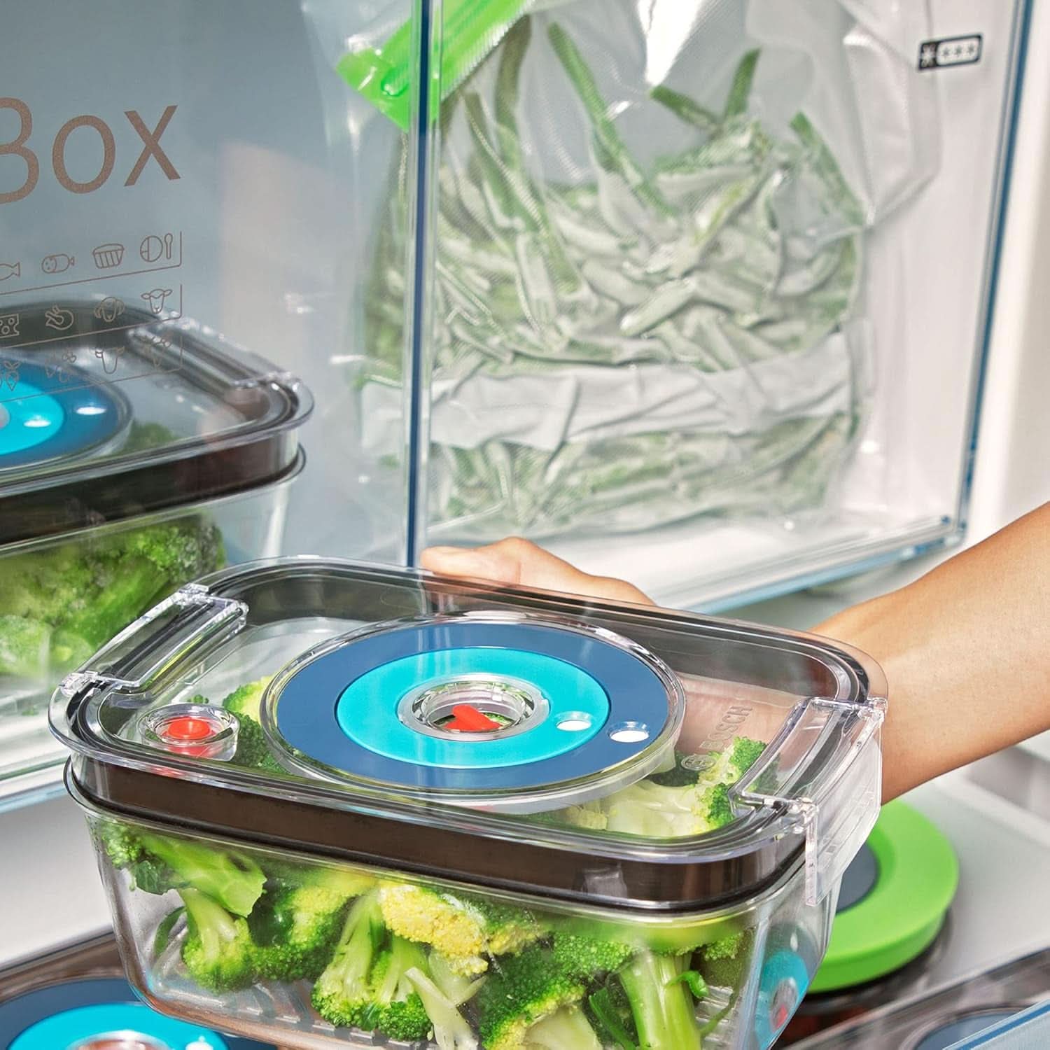 Bosch Stabmixer Ergomixx MS6CB61V1, Vakuum-Funktion, Edelstahl-Mixfuß, Mix- Und Messbecher, Vakuum-Pumpe, Vakuum-Beutel, Vakuum-Frischhaltedose, 12 Stufen plus Turbo, 1000 W, Zwart/Anthraziet Keuken Naty Shop
