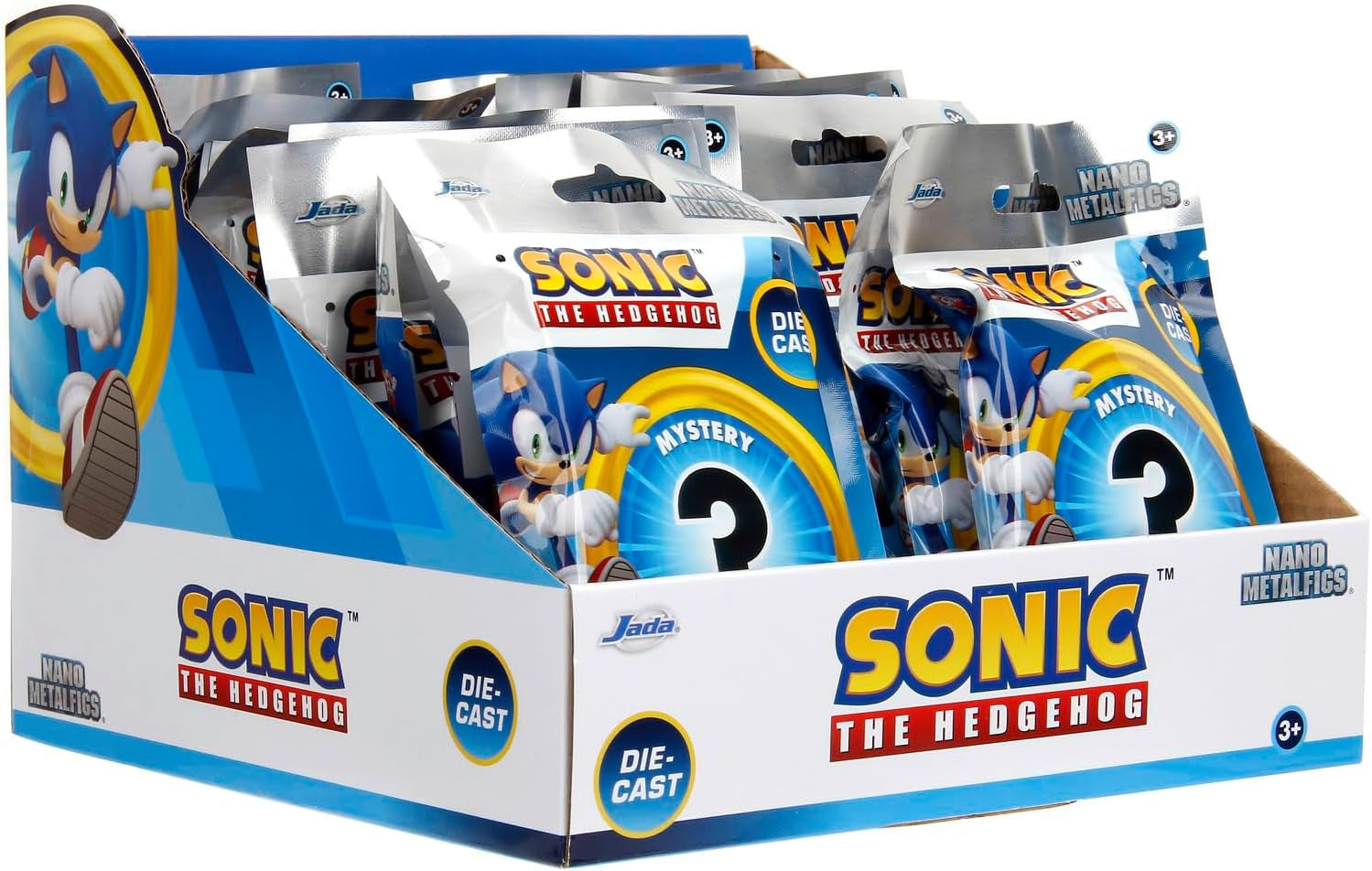Jada Toys Sonic the Hedgehog-figuur (1X mysteriefiguur in blindpakket) - 1 verrassend verzamelfiguur uit 13 Sonic-figuren, nano-metalen figuur (ca. 4 cm) voor kinderen en fans vanaf 3 jaar, Wave 1-actiefiguren Naty Shop
