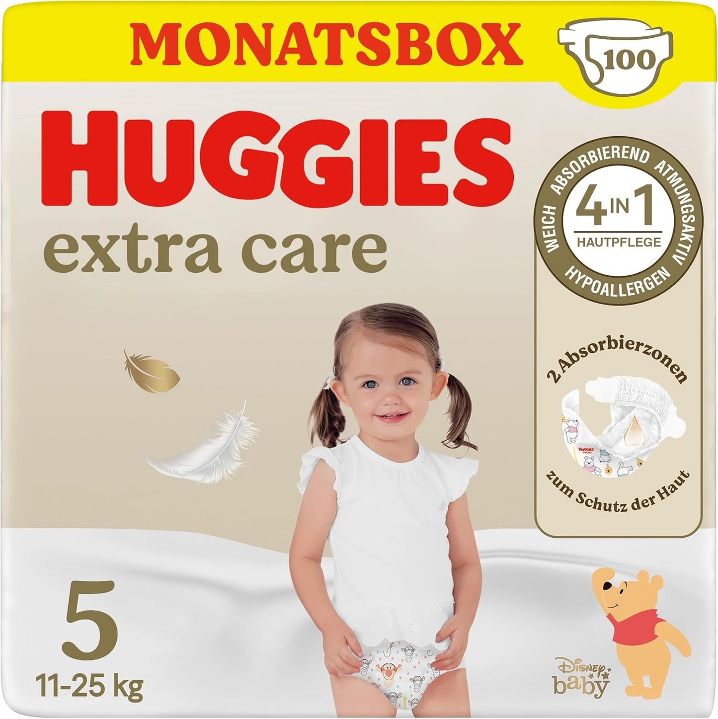 Huggies Extra Care Disney Babyluiers, maat 4, 120 luiers (2x60), maanddoos