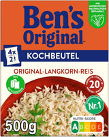 BEN'S ORIGINAL™ langkorrelige rijst, gekookt in zak, 9 x 500 g, 20 minuten