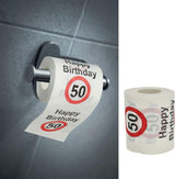 Set van 4 toiletpapieren "Happy 40th birthday" │40th birthday 24 meter 2-stoffen 180Gr/Qm │ Toiletpapier motief toiletpapier (4 X toiletpapier 40)