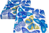 Vlinderservetten, blauw, 20 stuks per verpakking