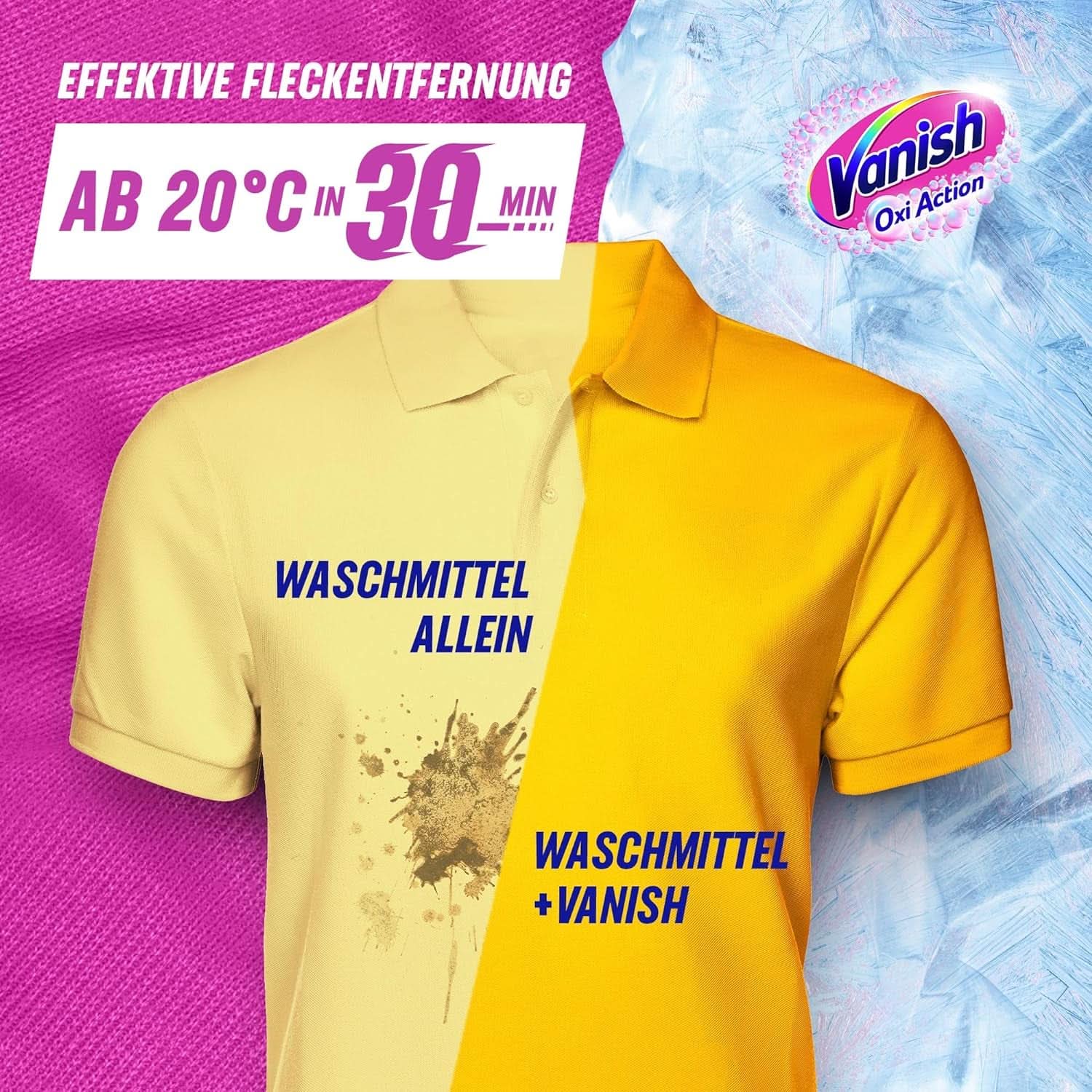 Vanish Oxi Action Poeder Roze - 1,125 Kg - chloorvrij vlekverwijderings- en wasverbeteringspoeder - voor gekleurde was Wasmiddelen Naty Shop