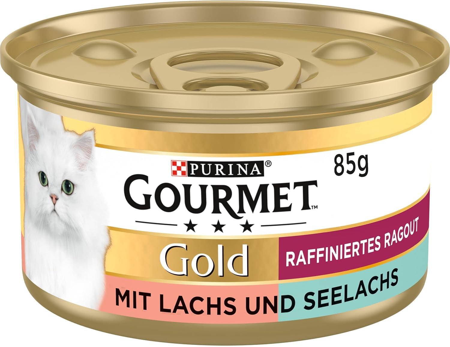 Gourmet Gold Verfijnde Ragout Duetto Zalm & Gele Kabeljauw Nat Kattenvoer 12 Stuks (12 x 85g)