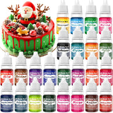 Voedselkleuring in poedervorm - 24 sterk geconcentreerde kleurstoffen Levendige kleurstoffen voor taarten, macarons, fondant, bakken, glazuur, botercrème, koekjes - 2 g (elk)