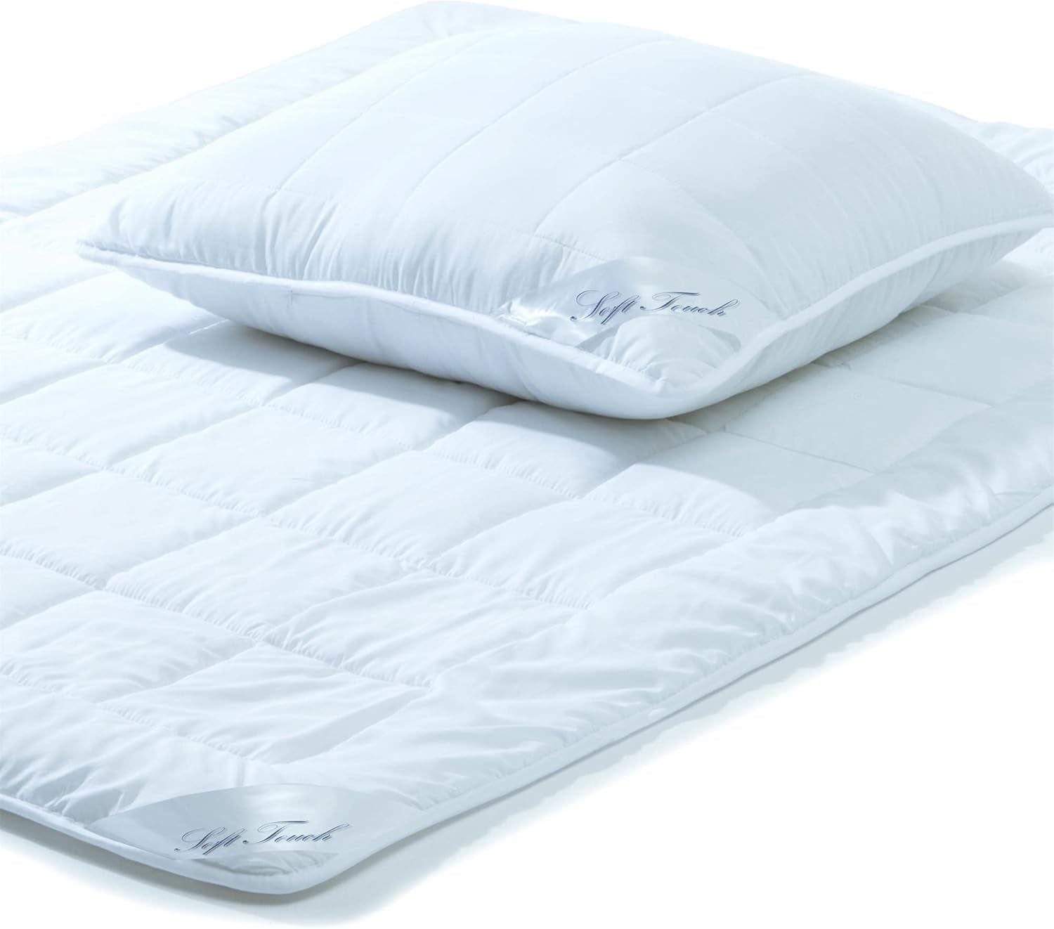 Aqua-Textil Soft Touch Set voor kinderen Dekbed 100 X 135 Cm 250G en 350G met kussen 40 X 60 Cm 150G Dekbed 4 seizoenen Klimaatbeheersing Oeko-Tex Dekbedden en dekbedden Naty Shop 155X220 Cm + 1X 80X80 Cm het hele jaar door