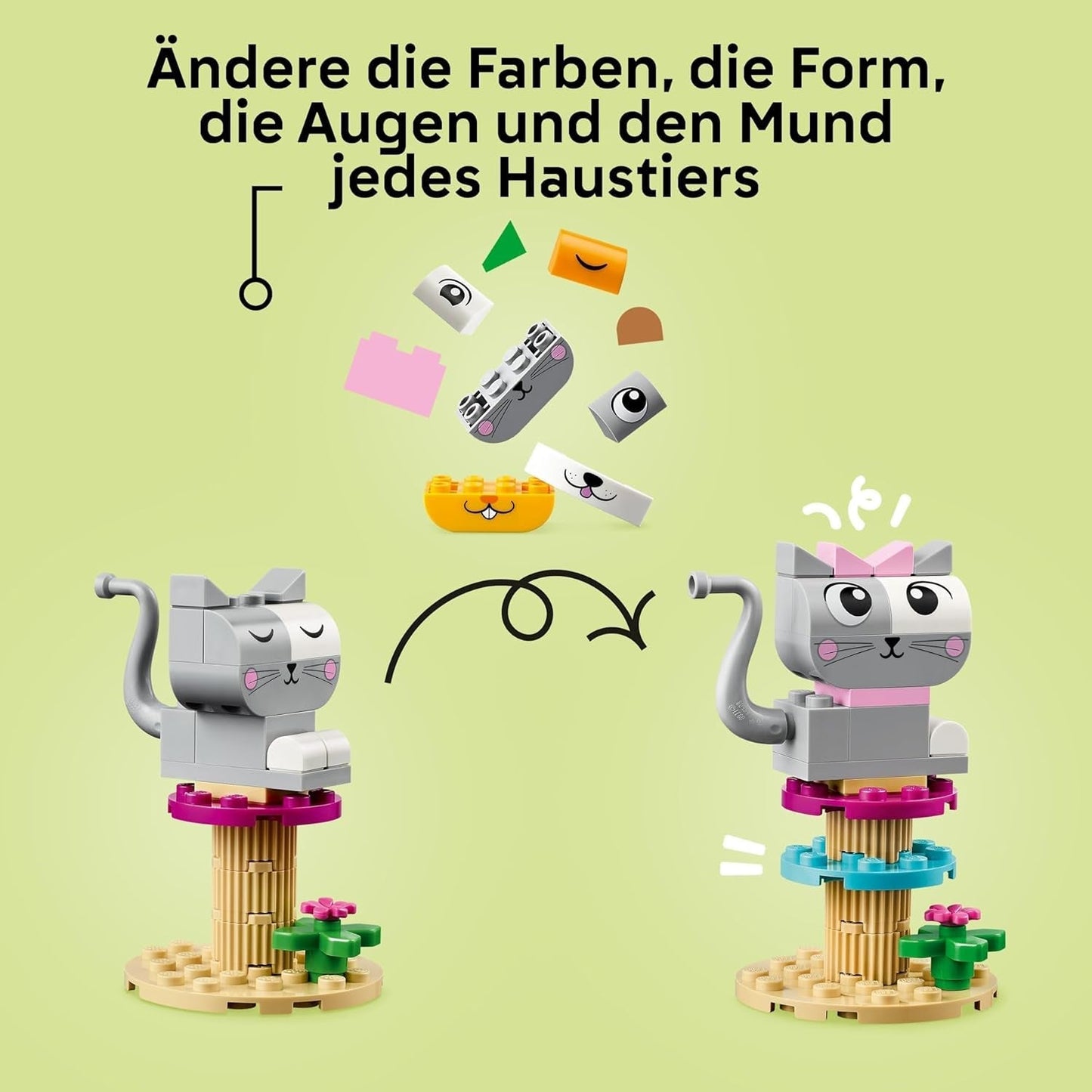 LEGO Classic Creative Animals, doos met kleurrijke stenen, bouwstenen dierfiguren zoals hond, kat, konijn, hamster en vogel, constructiespeelgoed voor jongens en meisjes vanaf 5 jaar 11034 Bouwsets Besuche den LEGO-Store