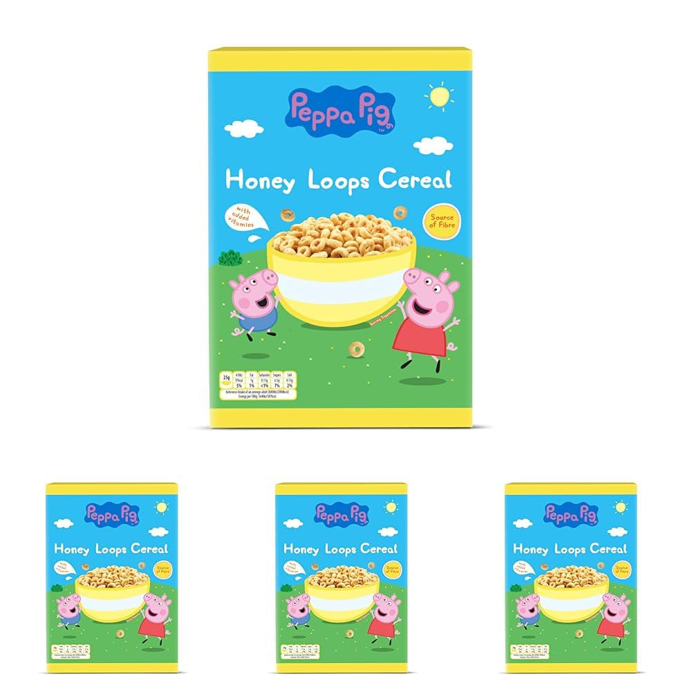 Hot Wheels Honey Loops Krokant volkoren ontbijtgranen met toegevoegde vitaminen, 1 pak (1 x 375 g)