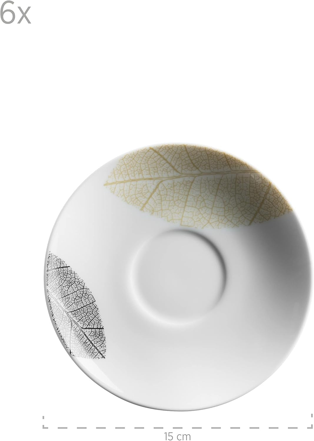 MÄSER 931215 Prachtig gedecoreerd servies voor 6 personen, gecombineerd servies 30-delig, met frameloze vormen, porselein, wit
