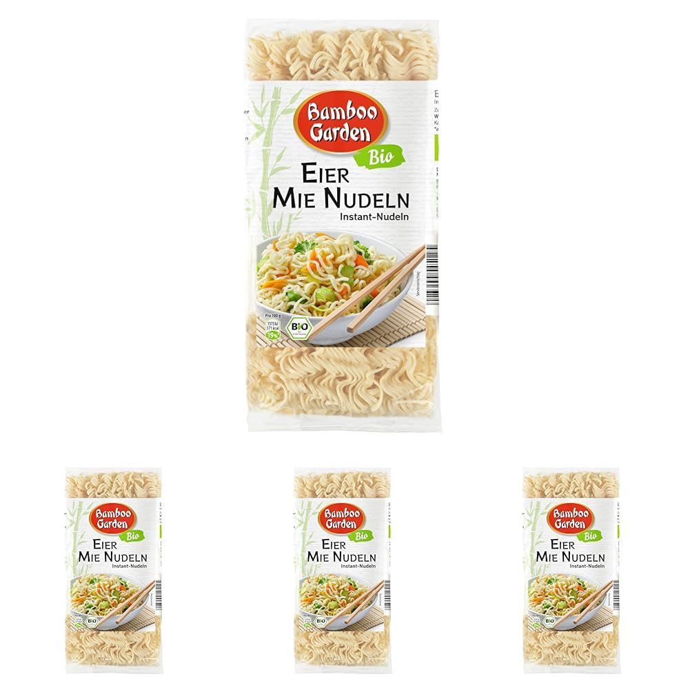 Bamboo Garden Biologische Ei- en Lamsnoedels, 250g (Verpakkingsontwerp kan variëren)
