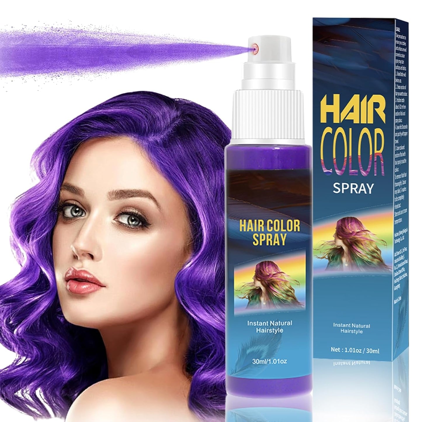 Haarlakkleur - 30 ml groene tijdelijke haarkleurspray, natuurlijke haarverf tijdelijke haarkleurspray, wasbare haarverf voor feest cosplay Halloween (groen) Naty Shop Violet haarverf