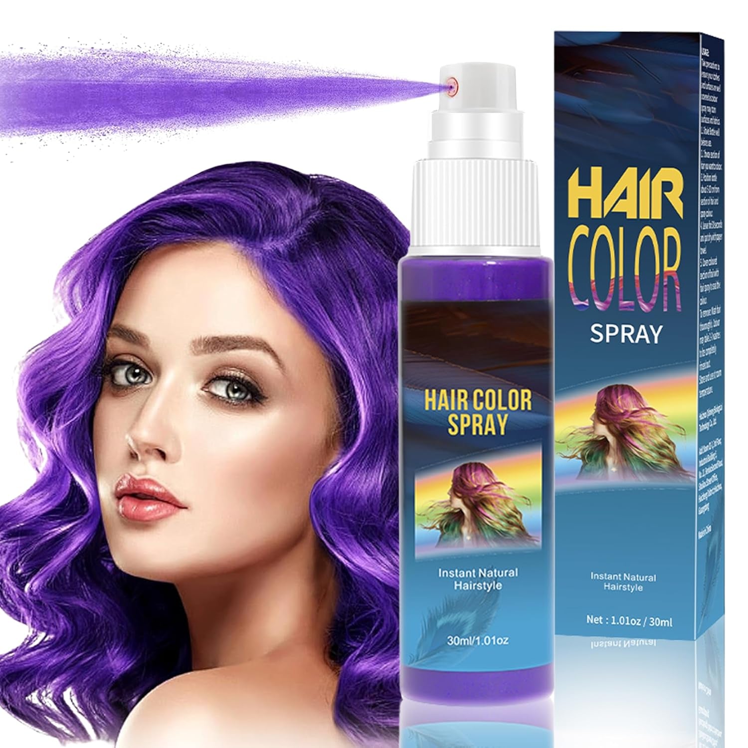 Haarlakkleur - 30 ml groene tijdelijke haarkleurspray, natuurlijke haarverf tijdelijke haarkleurspray, wasbare haarverf voor feest cosplay Halloween (groen) Naty Shop Violet haarverf