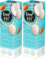 Suikervrije kokospralines met amandelen, feel FIT, geen toegevoegde suikers, 17% eiwit, 63 g