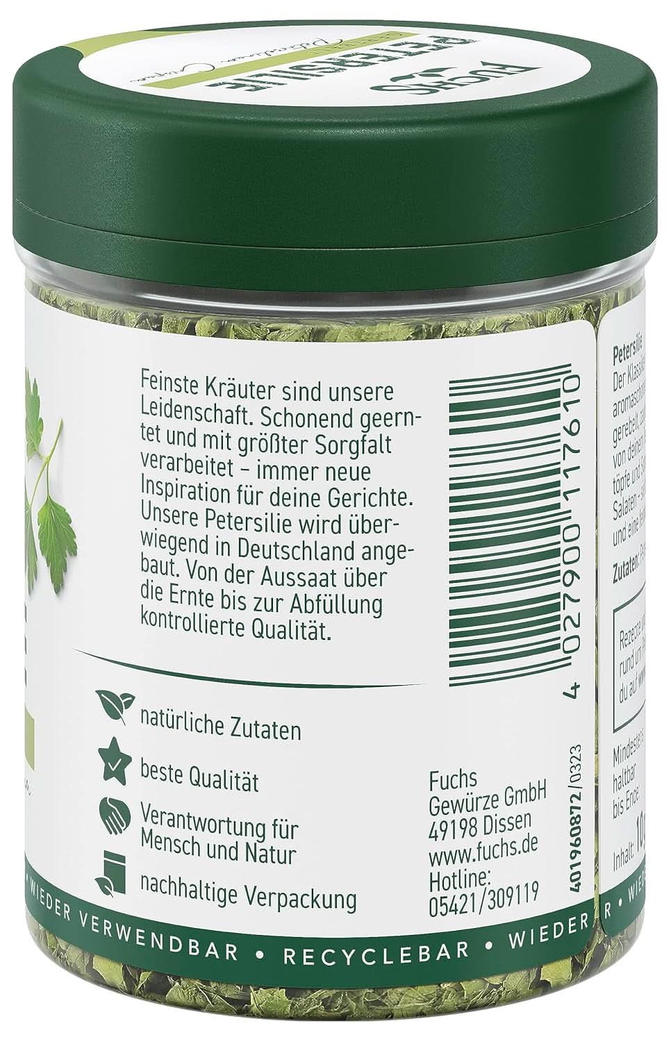 Fuchs - Peterselie Gewreven - Kruidensmaak voor eiergerechten, groenten en salades - 10 gram Specerijen Naty Shop