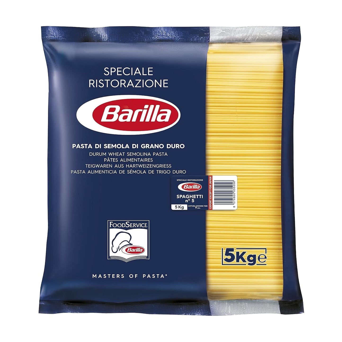 Barilla Pasta Klassische Spaghetti n.5 aus hoogwaardige Hartweizen immer al dente, (1 x 500 g), smaakloos