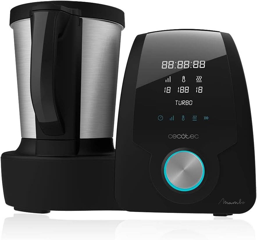 Cecotec Mambo 6090 Multifunctionele keukenmaschine, 1700 W, 23 functies, Krug Mit Fassungsvermögen 3,3 l, 3 Teller Gleichzeit, 10 Geschwindigkeitsstufen, Timer Keukenrobots en Mixers Naty Shop