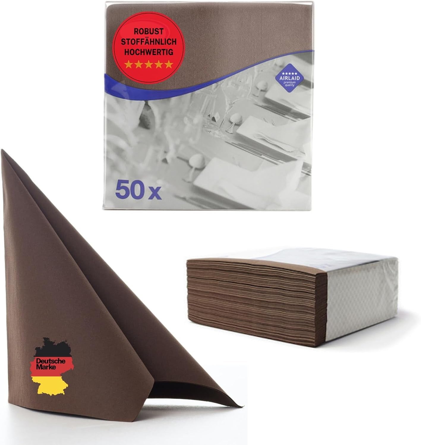 50 Aroba Airlaid Servetten Textiel Look 19 KLEUREN 40X40 Cm 1/4 vouw Hoge kwaliteit Textiel Look Bruiloft Servetten voor Jubilea Hotel Catering Feestdagen Kerst Bruiloft Roze