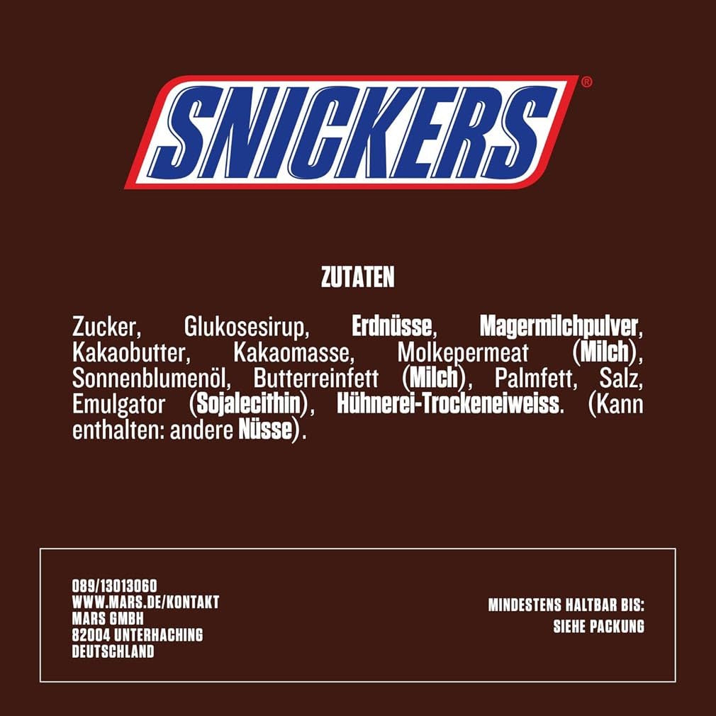 Snickers Chocoladereep Pinda Karamel 5 Reep | Snackvoetbal | (1x5x50g)