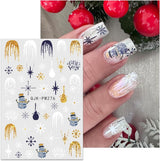 JMEOWIO Nagelsticker Weihnachten 10 Blatt Nail Art Sticker Selbstklebend Nagelaufkleber Glitter Schneeflocke Xmas Winter Urlaub Gold Decoratie Nageldesign Zubehör