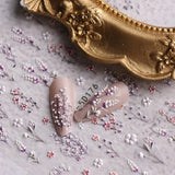 JMEOWIO 3D Nagelsticker Blumen Nail Art Sticker Selbstklebend Nagelaufkleber 5D Stereoskopisch Frühling Zomer Decoratie Nageldesign Zubehör 4 Blatt