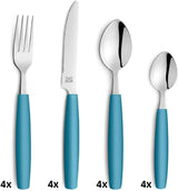 Beckmann & Rommerskirchen 2515 VALOA Besteckset 4 Persoons | 16-Teilig | Olie | Spülmaschinenfest | Hochglanzpoliert | Essbesteck: 4X Messer, Gabel, Esslöffel, Kaffeelöffel Keuken Naty Shop