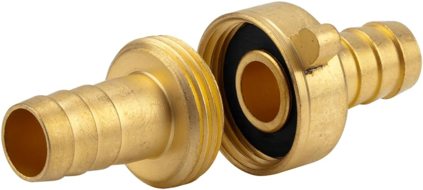 Gardena messing slangkoppeling, 3-delig: slangverlengkoppeling, 26,5 mm (G 3/4 inch) schroefdraad, voor 13 mm (1/2 inch) slangen (7151-20)