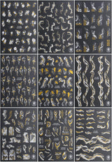 9 Blatt Nagelsticker Französische Spitzenmarmor Nagelaufkleber Selbstklebend Weißes Gold Nail Art Sticker Decoratie Nageldesign Zubehör