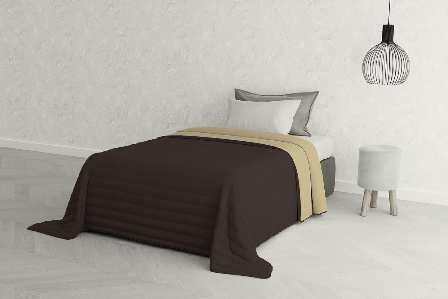 Italiaans beddengoed Estivo eenpersoonsbed, linnen, Aqua, 170 X 270 Cm Dekbedden en dekbedden Naty Shop Marrone/panna 170 X 270 Cm