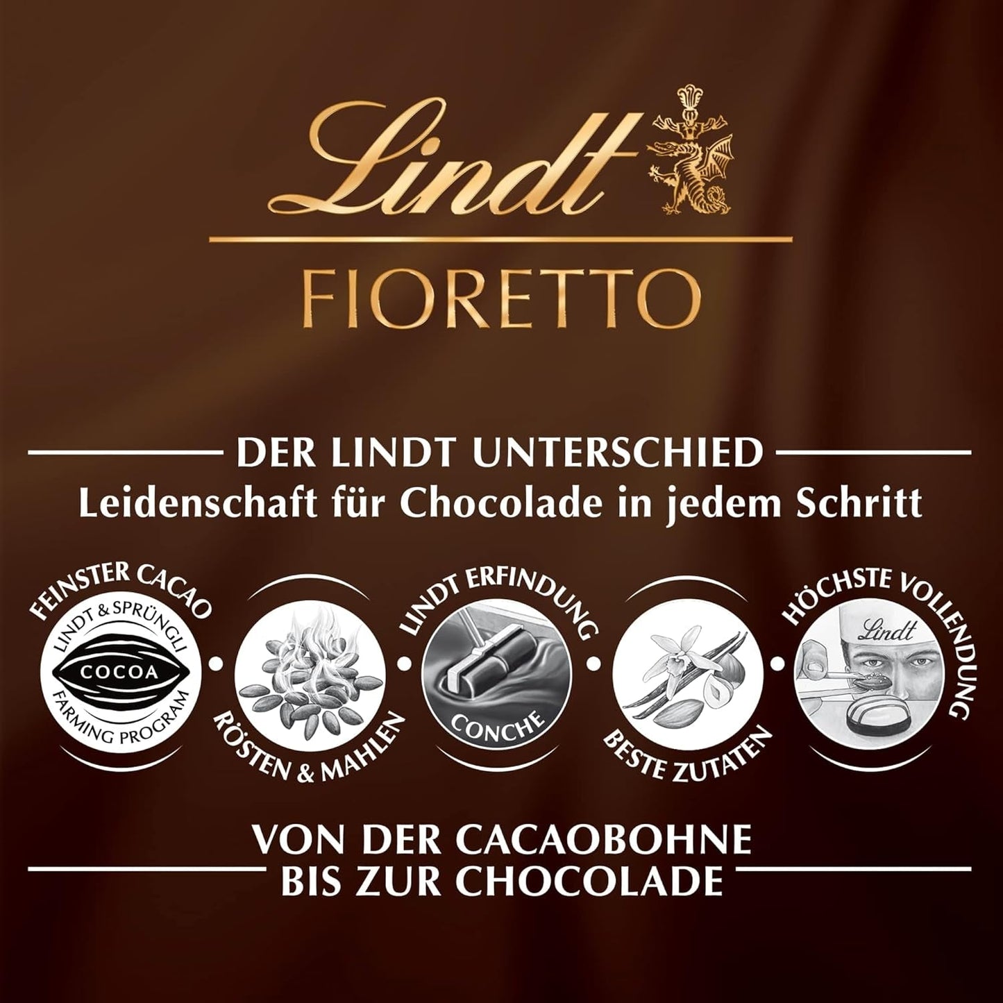 Lindt-chocolade | FIORETTO Zabaione cadeauset | 138g | 6 melkchocoladepralines met Zabaione-truffelvulling en knapperige topping, alcoholhoudend | Chocolade geschenk