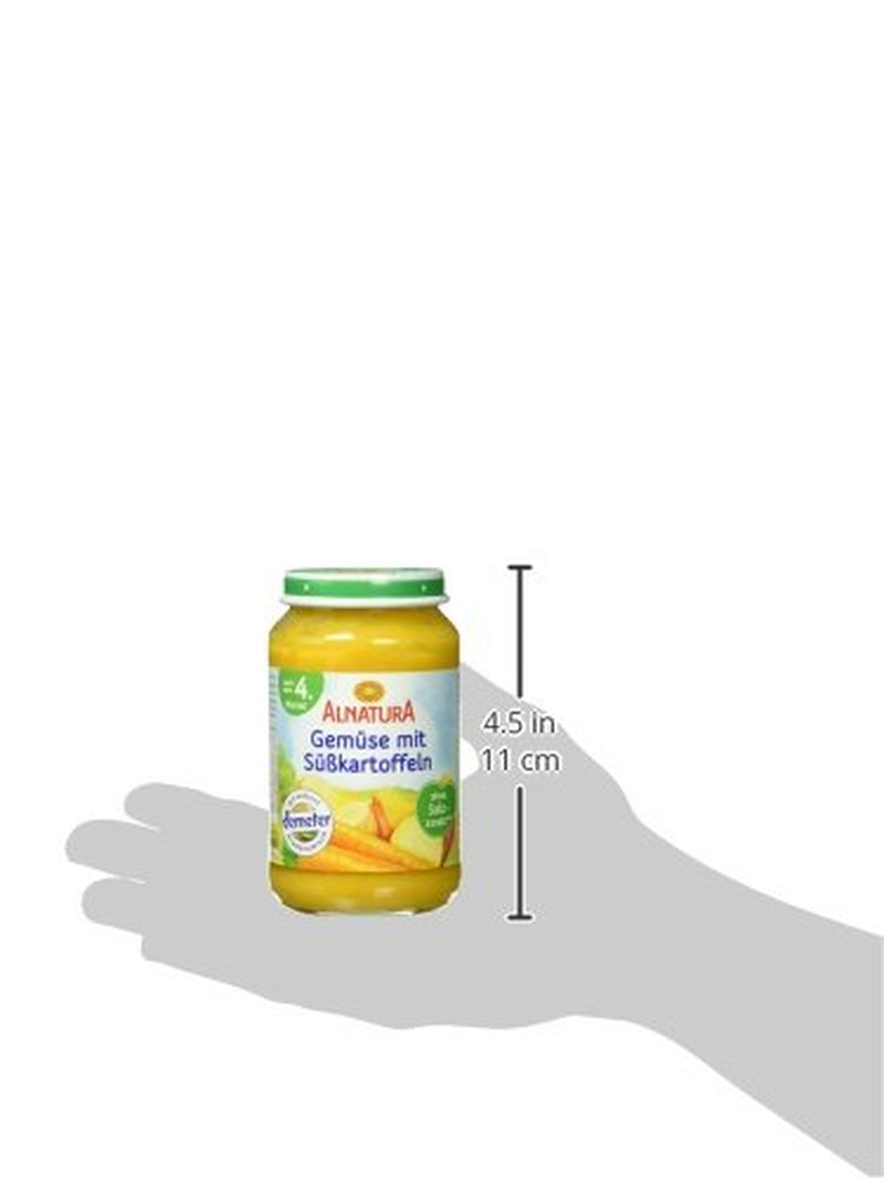 Biologische groenten met zoete aardappelen, na 4 maanden, 190g