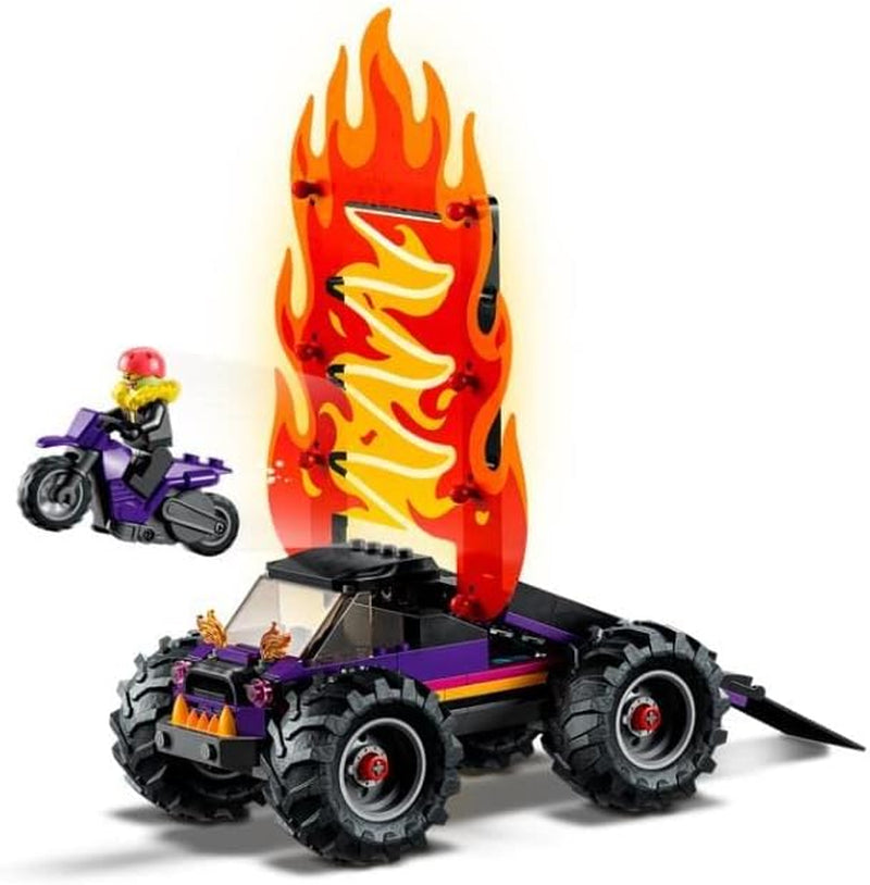 LEGO 60339 City Stuntz Stuntzshow dubbele loopingset, incl. oprit, monstertruck, 2X motorfiets en 7 minifiguren, speelgoed voor kinderen vanaf 7 jaar Bouwsets Besuche den LEGO-Store
