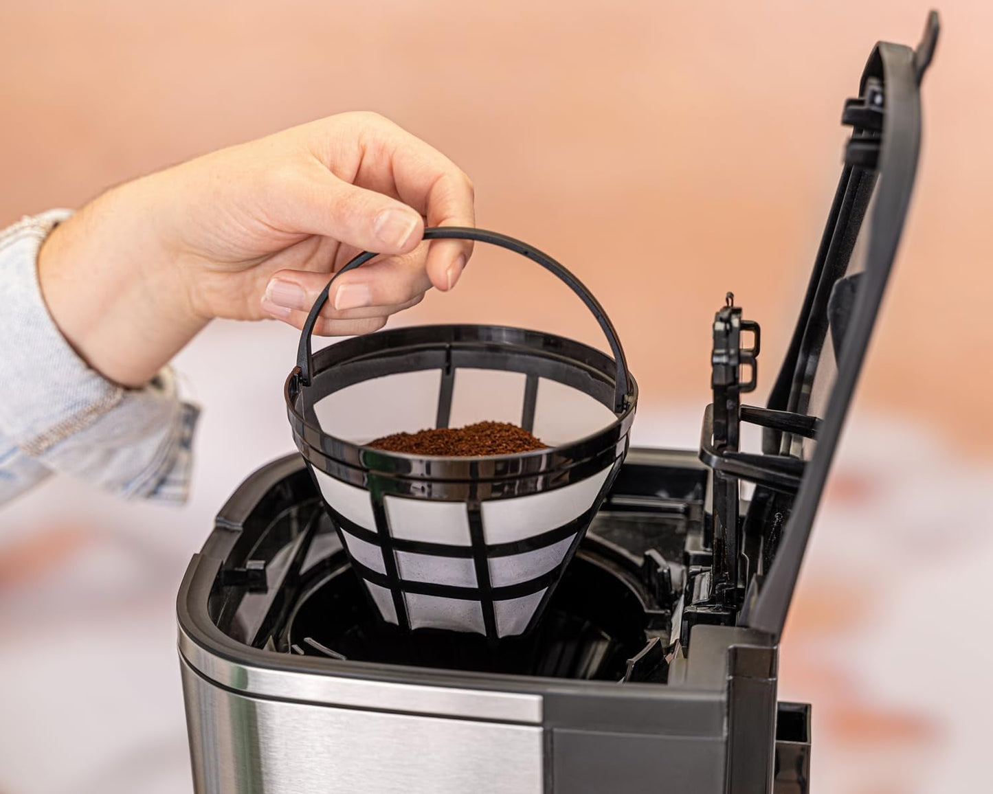 Rommelsbacher FKM 1000 filter-espressomachine - 1,5 liter watertank voor 12 koppen koffie, glazen karaf, uitgestelde start, warmhoudfunctie, aromafunctie, afneembare filterhouder 1x4