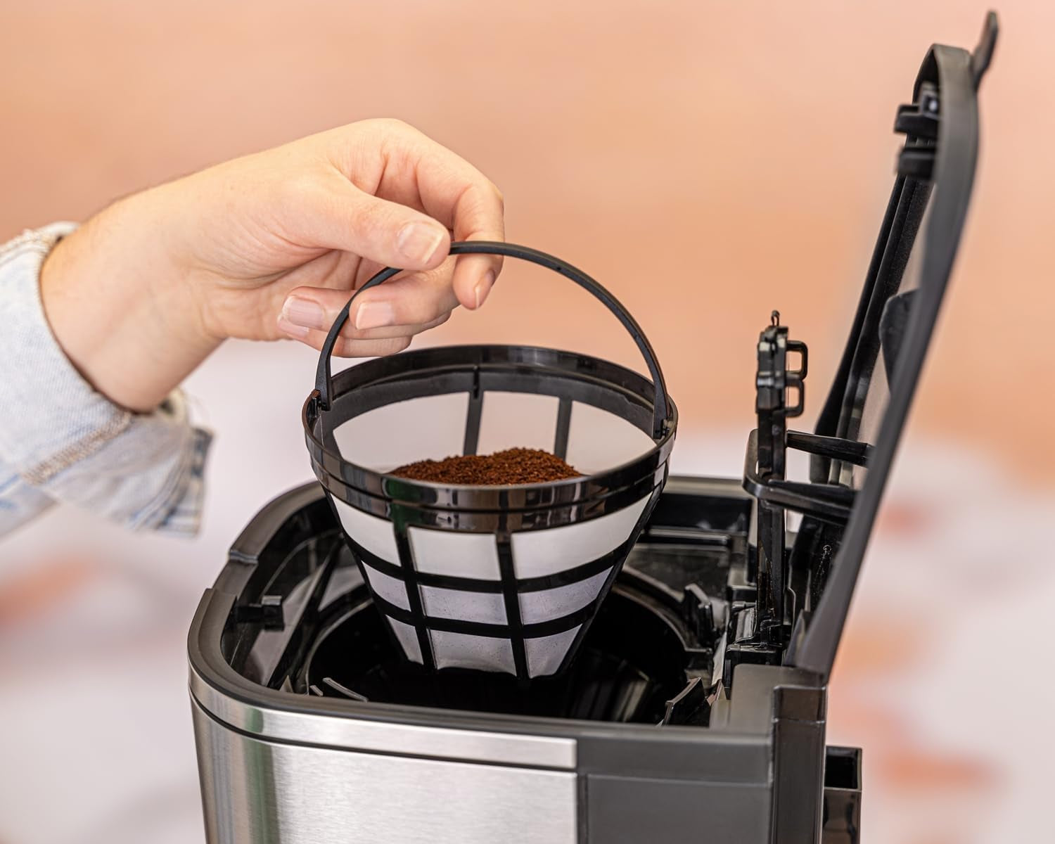Rommelsbacher FKM 1000 filter-espressomachine - 1,5 liter watertank voor 12 koppen koffie, glazen karaf, uitgestelde start, warmhoudfunctie, aromafunctie, afneembare filterhouder 1x4