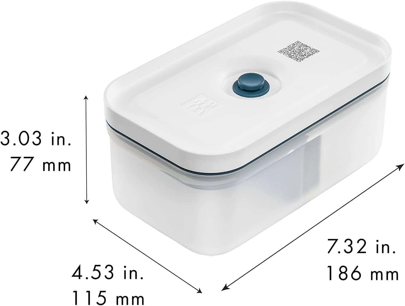 Zwilling Fresh & Save vacuüm lunchboxset / koelkastopslag, 3-delig, kunststof, semi-transparant, La Mer Voedselbewaardozen Naty Shop