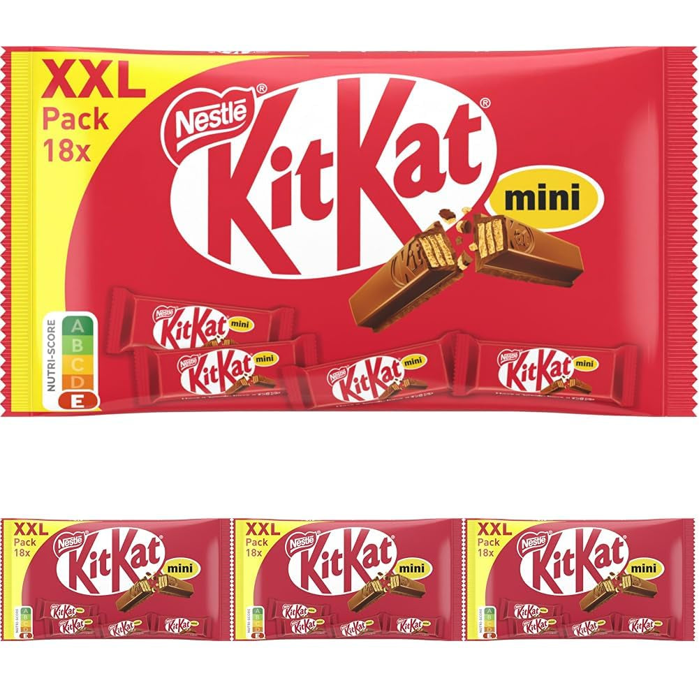 Nestlé Mini XXL chocoladerepen Melkchocolade knapperige wafelrepen 4-pack (1 x 301 g)