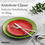MIAMIO - Set van 6 keramische aardewerken borden/dinerborden - Le Papillon Collection (kleurrijke, kleine borden (6x))