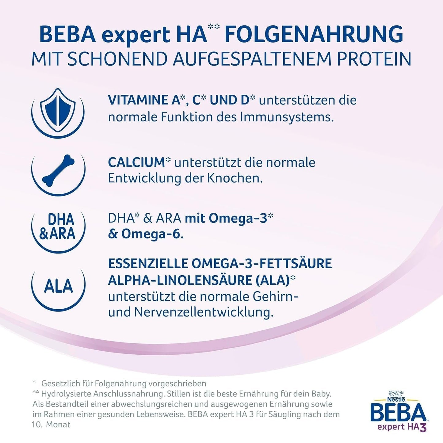 BEBA Expert HA 2 Opvolgmelk na 6 maanden, babyvoeding met gehydrolyseerd eiwit, alleen lactose, palmolievrij, verpakking van 6 (6 x 550 g) Naty Shop