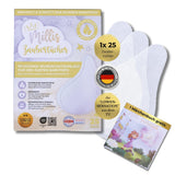 Millis Zaubertücher bei Windeldermatitis Baby, Bekannt aus "Die Höhle der Löwen", 25 Tücher (1 x 25er) met Aloë Vera, Mandelöl & Q10 - Pflegt, Schützt & dient als Wundschutz bei gereizter Haut