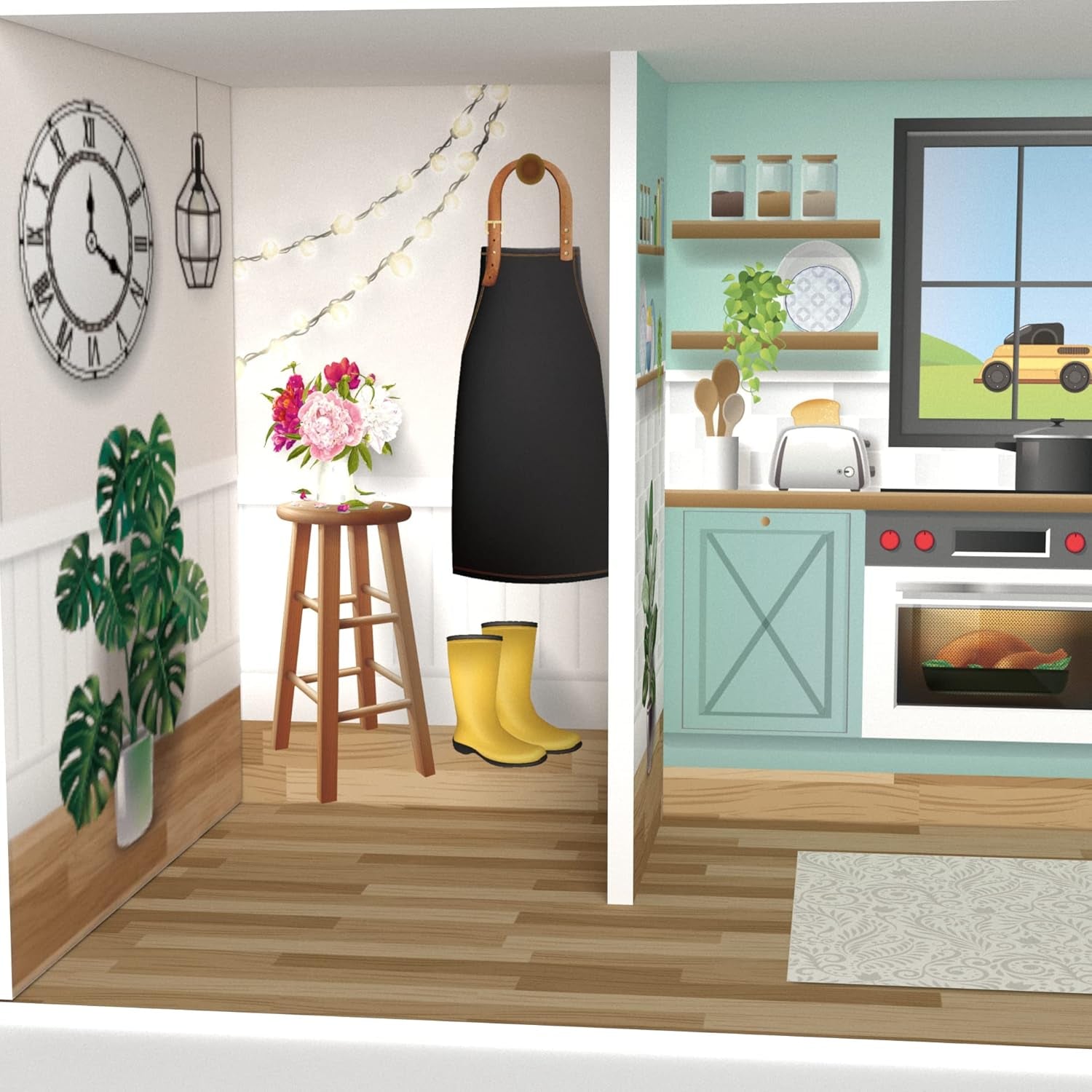Olivia'S Little World Dreamland Boerderij Interactief houten poppenhuis voor kinderen 3 verdiepingen met 13 poppenmeubelaccessoires Wit TD-13632A Poppenhuizen Naty Shop
