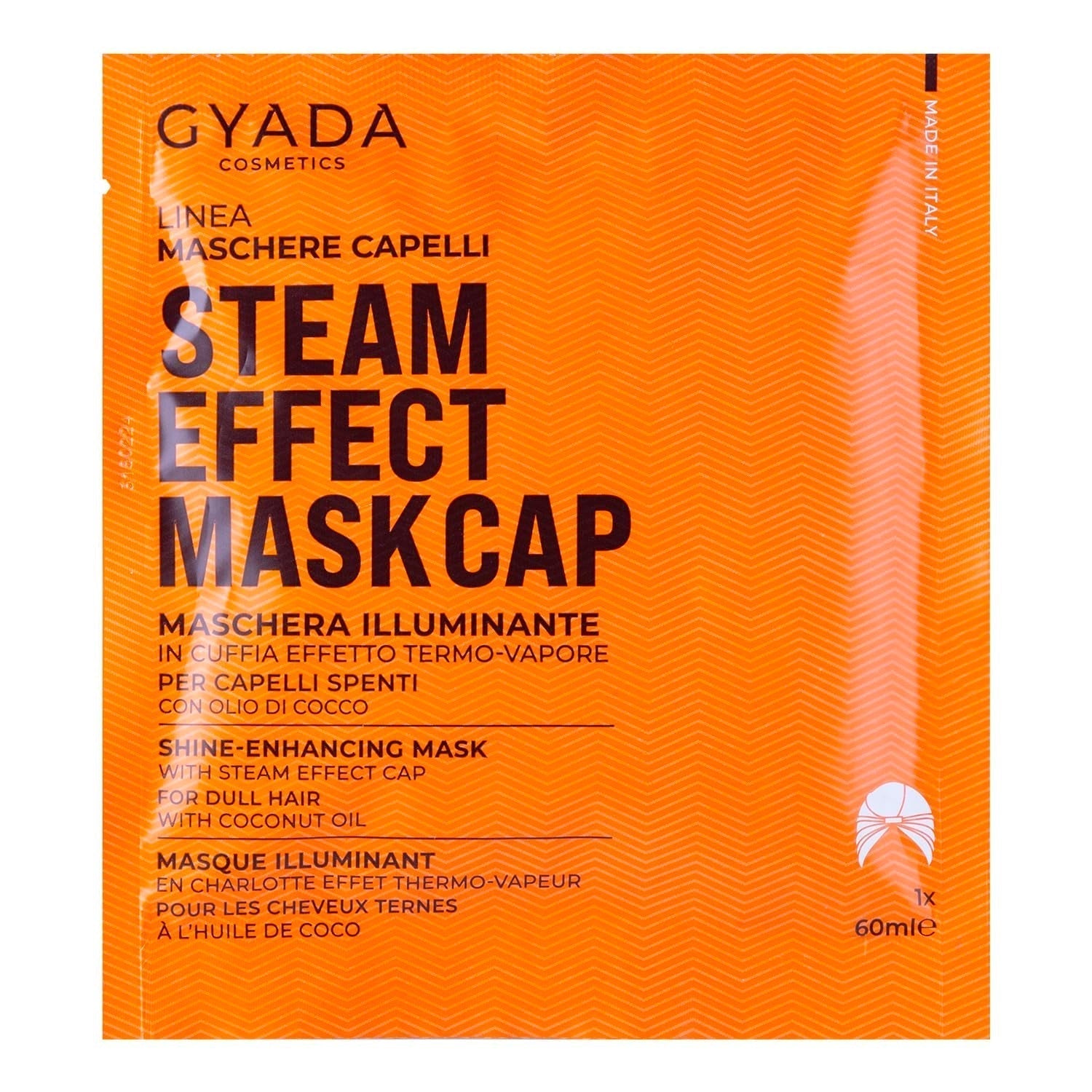 GYADA COSMETICS haarmasker gemaakt van licht en revitaliserend materiaal, geeft glans en zachtheid, voedende en herstellende werking, met thermische kap, op basis van kokosolie en avocado, 60 ml Naty Shop haarmasker Standaard titel
